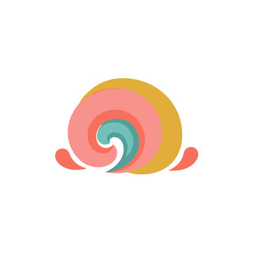 Abstract spiral shell graphic