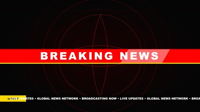 Breaking news broadcast graphic film overlay with lower third template for professional television broadcast and digital media news reporting