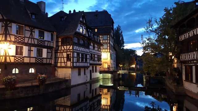 Canal in Colmar in France. Landscape format