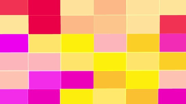 Multicolor Confetti-Style Pixel Mosaic Animation, Vibrant Grid Pattern