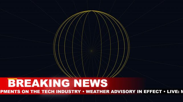 Breaking news professional film overlay graphic for television broadcast studio production and media reporting templates