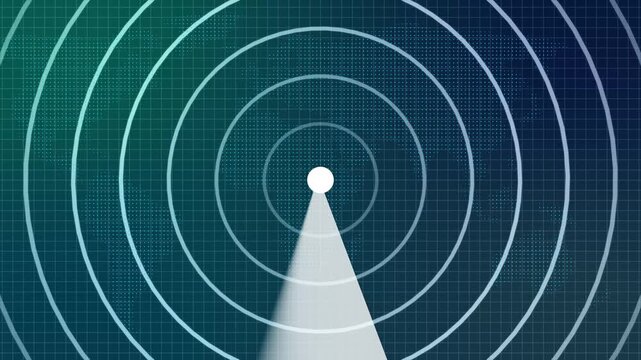 Aircraft signal and guidance hud icon radar animated .Radar screen animation on map background. Signal transmitted sonar radar .Radar point to detect enemy position