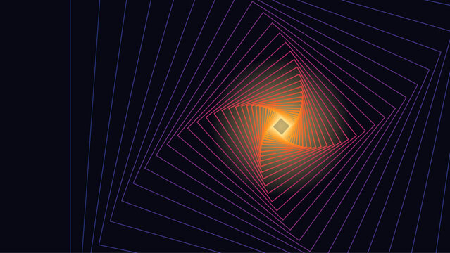 Thermal pulse tunnel of rotating nested squares