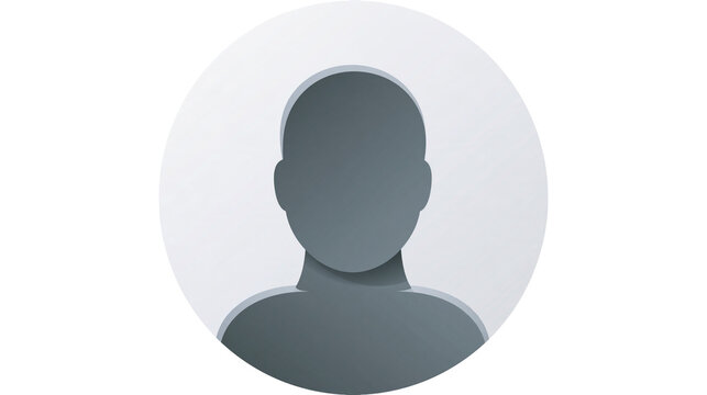 Isolated generic user profile silhouette icon in a circular frame, identity symbol for online account