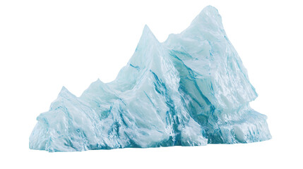 Isolated icy blue glacier formation with jagged peaks and textured surface, cold and dramatic © Francisco