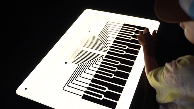 Illuminated Electronic Piano Keyboard Circuit With Printed Conductive Traces