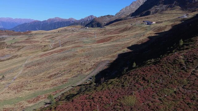 Alpine meadow glide near Jaufenpass in South Tyrol Italy