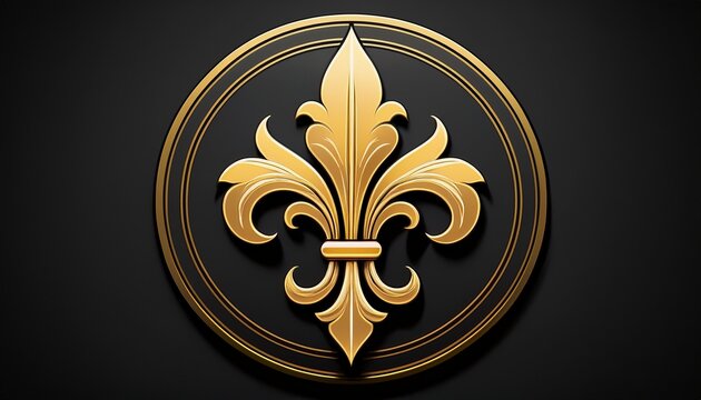 golden fleur de lis emblem on black background