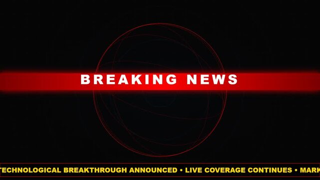 Television broadcast graphic design background template with film overlay elements and live news stream interface layout