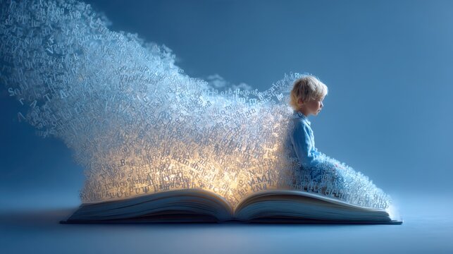 Dyslexia awareness concept showing reading difficulties, learning support and neurodiversity.