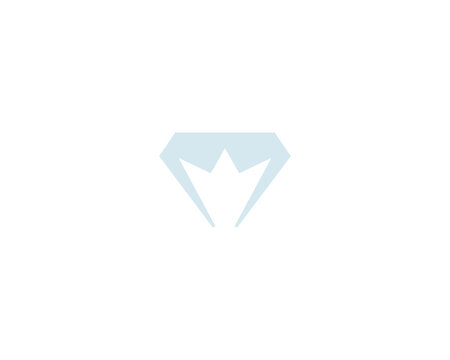 Abstract gemstone with a crown or flower in negative space logo. Beauty salon or cosmetics sign. Premium logotype for luxury brand, jewelry store and boutique branding.