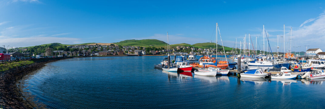 Vue panoramique du port de Campbeltown, Ecosse