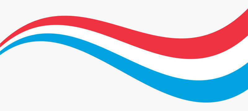 Wavy striped shape with Luxembourg flag colors.Vector illustration.Wavy shape with flag of Luxembourg.