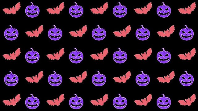 Halloween Pattern pop art animation full collor