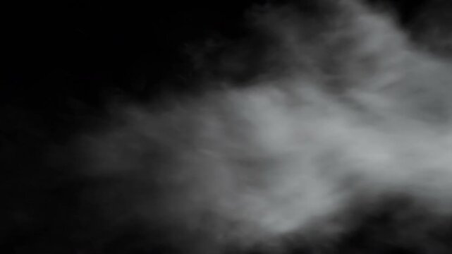 Short Emissions of White Wapor. Short clouds of the White Hot couple fly along the Screen from the left to the right