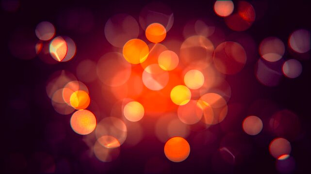 Warm Orange and Red Bokeh Lights Abstract Motion Background