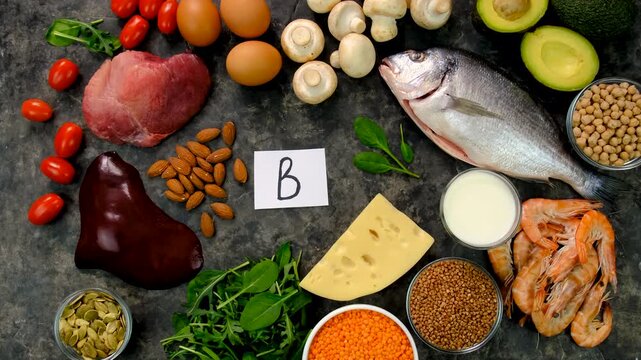 Foods that contain B vitamins. Selective focus.