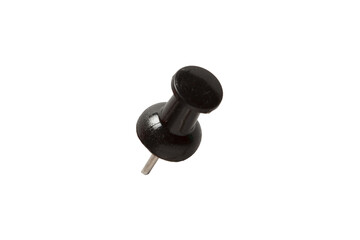 Obraz premium Black Push Pin Isolated on Transparent Background for Business Organization and Planning Concept