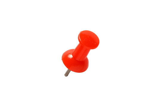 Red Push Pin Isolated on Transparent Background for Business Planning and Location Concept