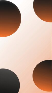 abstract digital art piece white background has three overlapping circles different sizes colors black orange light pink circles arranged diagonal line black circle orange circle middle light pink