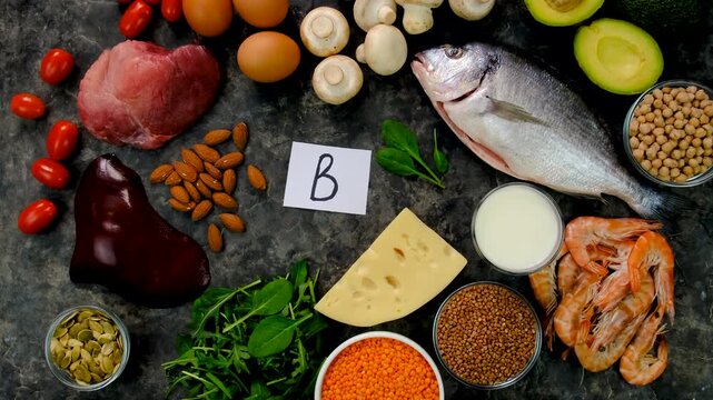 Foods that contain B vitamins. Selective focus.