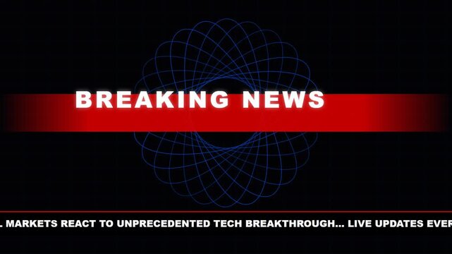 Professional Breaking News Broadcast Template with Digital Film Overlay for Television Media Journalism and Global Events Reports