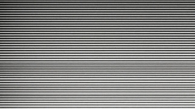 Abstract background with many parallel horizontal lines. Minimalist geometric pattern features repetitive silver metal texture. Modern industrial design shows sleek steel stripes creating seamless