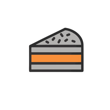 Layered cake slice illustration isolated on transparent background