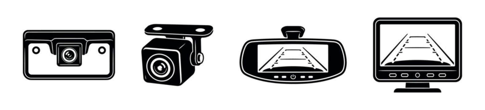 Automotive Rear View Camera Icon Set