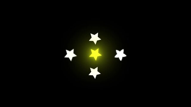 Glowing magical stardust particle burst animation loop, sparkling star flare rays, abstract celestial galaxy light effect, dark background festive celebration motion graphic, 4k video asset