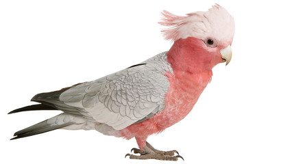 Isolated Galah cockatoo, a vibrant Australian parrot with a striking pink breast and grey feathers © Lucas