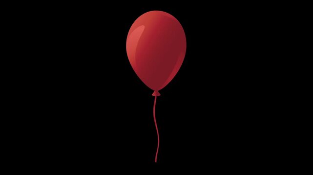 floating red balloon isolated on black
