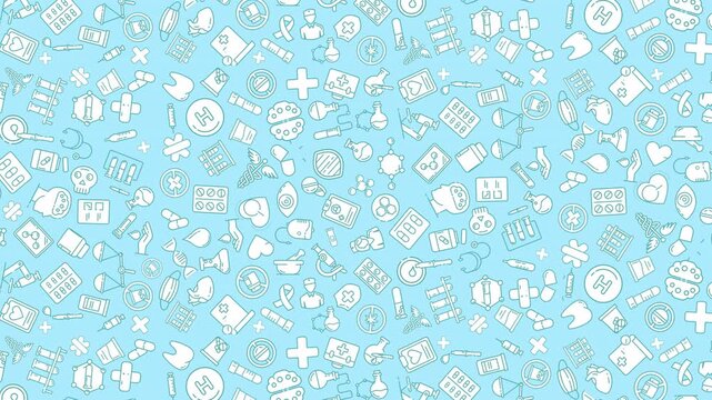 Healthcare and medical icons seamless pattern background