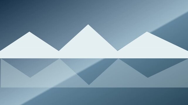 Layered geometric ice mountain pattern on a blue gradient background, abstract winter holiday design