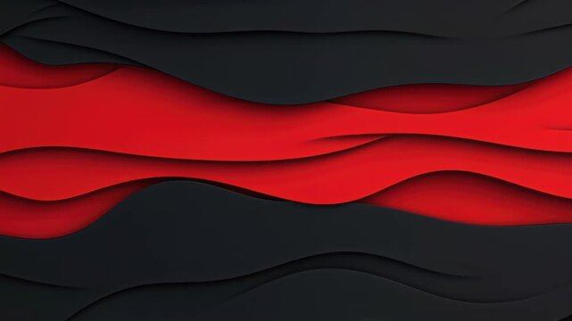 Abstract Red and Black Waves: A striking abstract composition featuring undulating waves of vibrant red layered over deep black, creating a dynamic and modern visual effect.