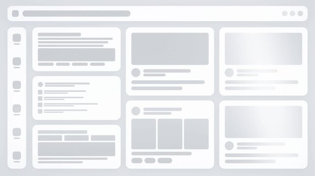 Skeleton Loading UI Placeholder Cards With Shimmer Sweep Seamless Loop in vibrant paper tones