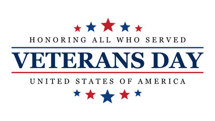 Fototapeta premium Veterans day background banner. National holiday of the USA. Vector illustration.