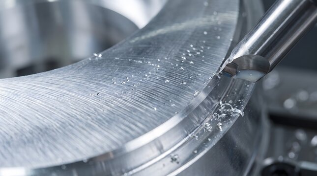 Close Up of Precision CNC Machined Metal Texture
