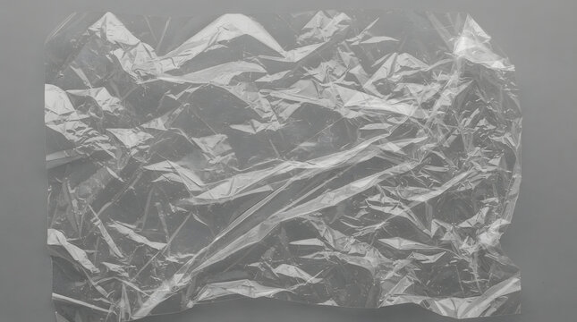 Abstract crumpled transparent plastic wrap texture background for professional marketing logo design and vector graphic layouts