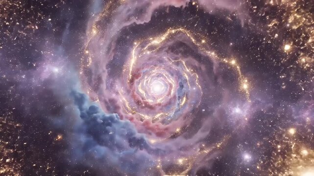 A vibrant spiral galaxy with luminous core and colorful gaseous arms in deep space