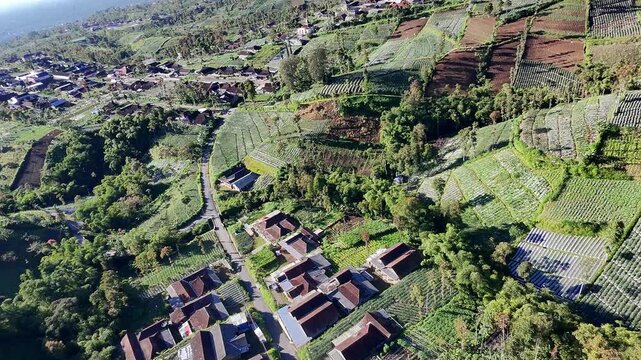 Mountain Village Landscape in Boyolali, Central Java, Indonesia