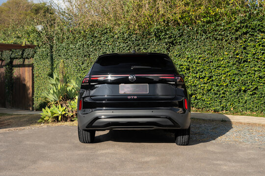 Black Volkswagen Nivus GTS Compact Crossover SUV Rear View