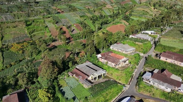 Mountain Village Landscape in Boyolali, Central Java, Indonesia