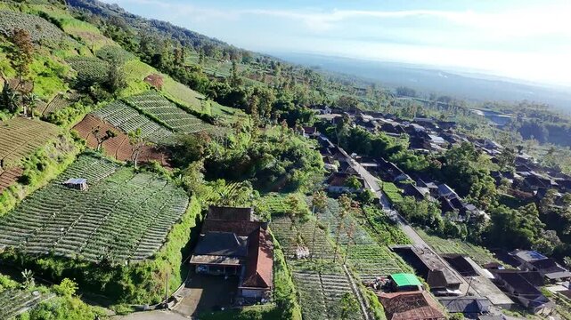 Mountain Village Landscape in Boyolali, Central Java, Indonesia