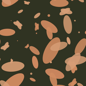 Autumn leaf pattern mirrored seamless background in orange