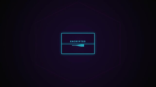 Encrypted password panel glows in a dark digital interface