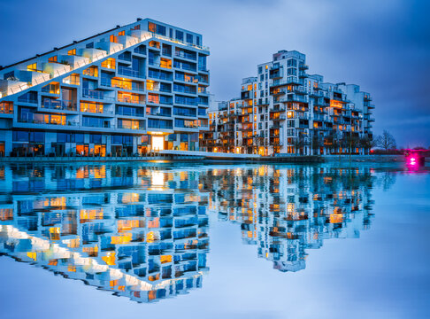 Copenhagen, Denmark. 8 House, also known as Big House, suburb of Orestad.