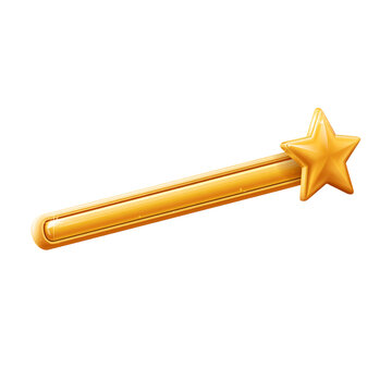 Golden magic wand with star-shaped tip.