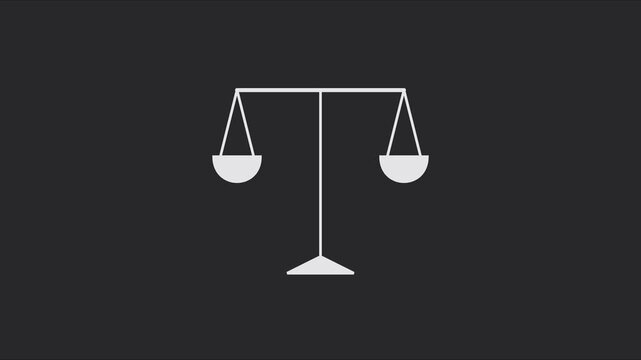 Animated scales of justice legal balance and fair judgment concept for law and courtroom themes animation 4k