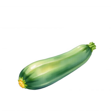 Fresh whole green zucchini isolated on black background
